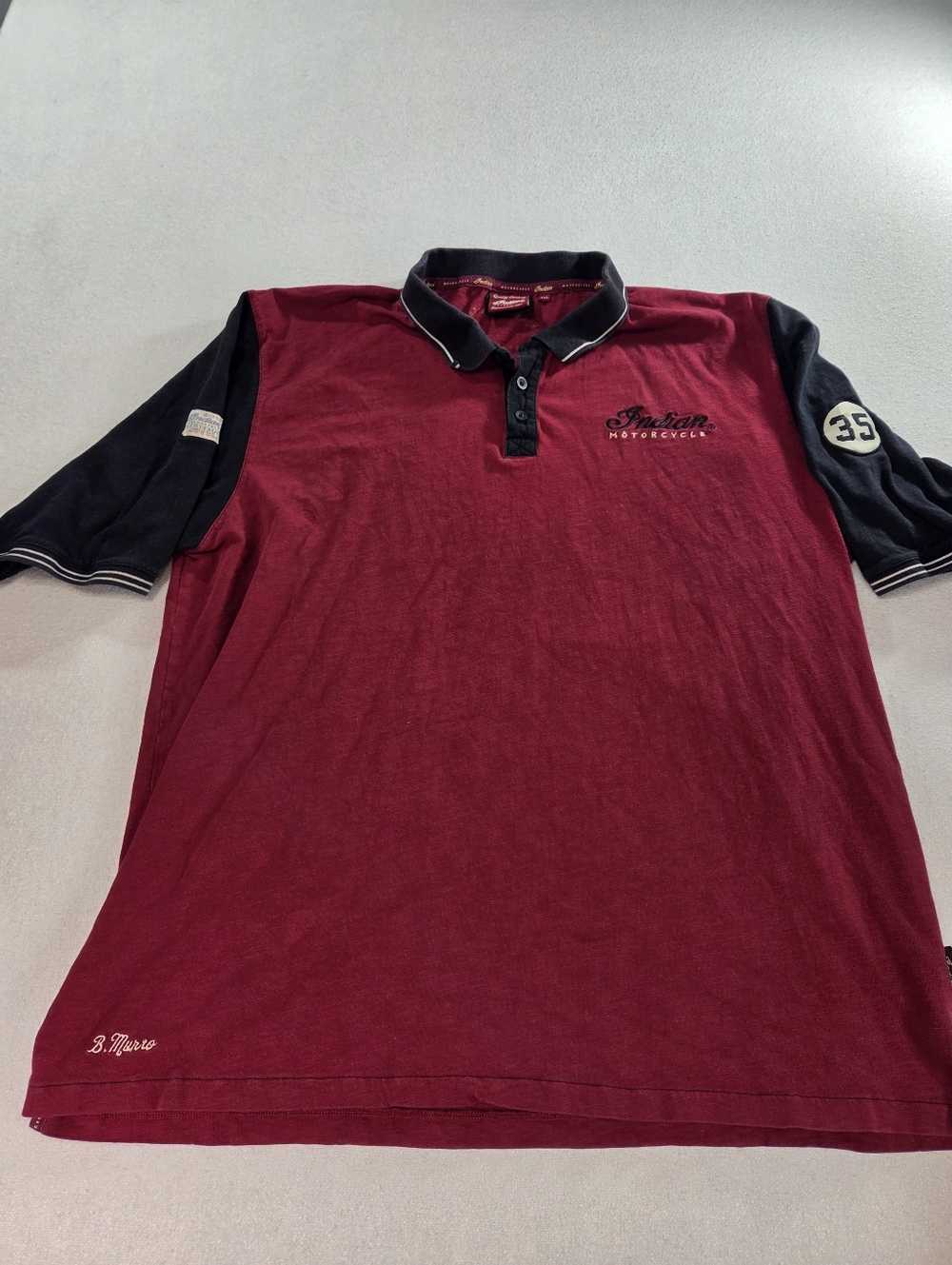 Indian Motorcycle Munro Polo Shirt 2XL Red Black